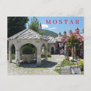 Mostar moskee binnenhof ansichtkaart briefkaart