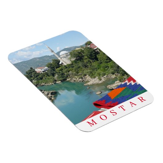 Mostar moskee uitzicht fridge magnet magneet (Rechterzijde)
