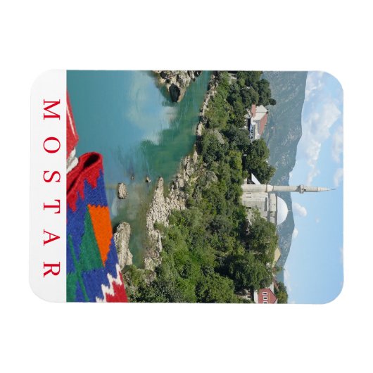 Mostar moskee uitzicht fridge magnet magneet (Horizontaal)