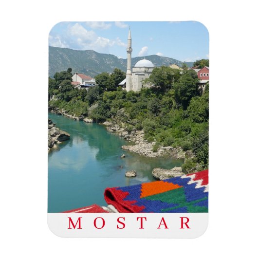Mostar moskee uitzicht fridge magnet magneet (Verticaal)