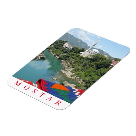 Mostar moskee uitzicht fridge magnet magneet (Linkerzijde)