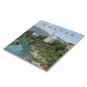 Mostar moskee uitzicht keramische tegel tegeltje (Zijkant)