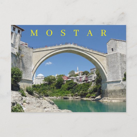Mostar Old Bridge en Old Town briefkaart (Voorkant)