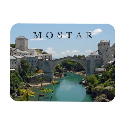 Mostar Old Bridge uitzicht fridge magnet Magneet (Horizontaal)