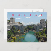 Mostar Old Bridge zicht op ansichtkaart Briefkaart (Voorkant / Achterkant)