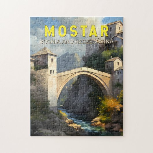 Mostar Stari most Travel Oil Painting Art Legpuzzel (Verticaal)