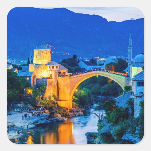 Mostar Vierkante Sticker (Voorkant)