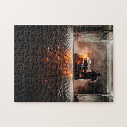 Mosterang in de auto legpuzzel (Horizontaal)