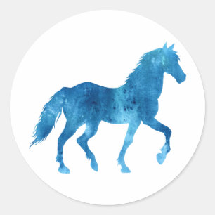 Mosterang silhouette - Kies achtergrondkleur Ronde Sticker