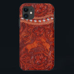 mosterang westerne lederen ifoon 5 hoesje<br><div class="desc">Een  leder ziet er hoesje uit met wilde paarden. Let erop dat dit,  net als ALLE Zazzle hoesjes,  geen echt leder is,  maar een lederafdruk op een glad plastic hoesje.</div>