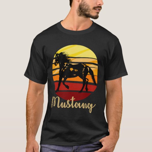 Mosterangpaarden die op zonsondergang lopen t-shirt (Voorkant)