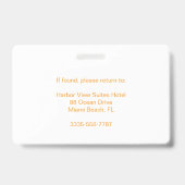 Mosterd Aangepast Hotel Concierge Werknemers-ID Badge (Achterkant)