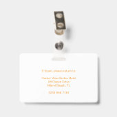 Mosterd Aangepast Hotel Concierge Werknemers-ID Badge (Achterkant met clip)