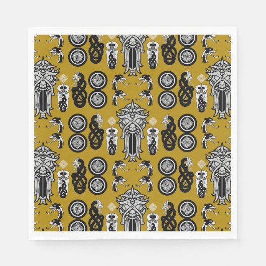 Mosterd Angelsaksische kunst Print Servet (Voorkant)