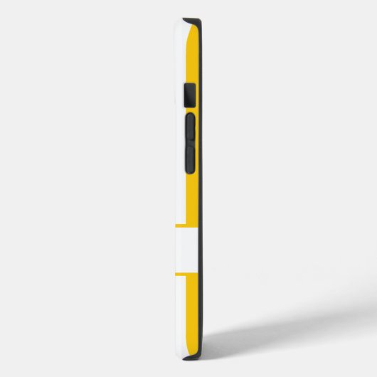 Mosterd Autumnal Stripes met monogram Case-Mate iPhone Case (Achterkant / Links)