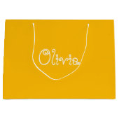 Mosterd Baby shower Gift Bag Groot Cadeauzakje (Voorkant)