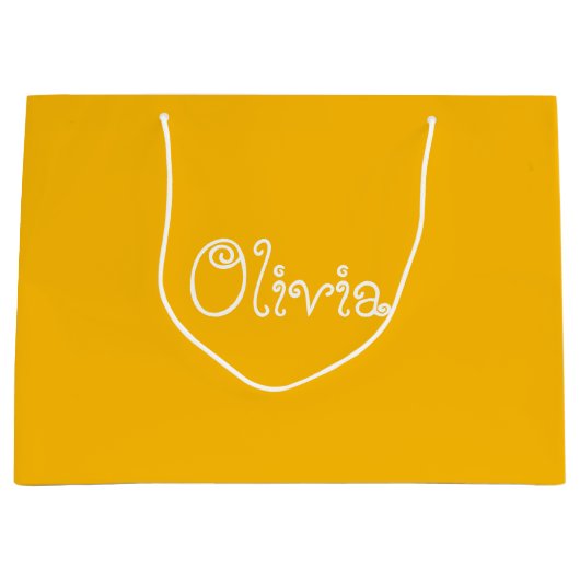 Mosterd Baby shower Gift Bag Groot Cadeauzakje (Voorkant)