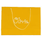 Mosterd Baby shower Gift Bag Groot Cadeauzakje (Achterkant)