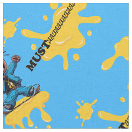 Mosterd Blauw Katoen Stof door de tuin