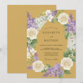 Mosterd Bloem Laurier Bruiloft Kaart (Voorkant / Achterkant)