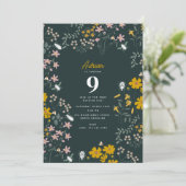 Mosterd Bloemen Boheemse Wildflowers Verjaardag Kaart (Staand voorkant)