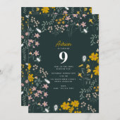Mosterd Bloemen Boheemse Wildflowers Verjaardag Kaart (Voorkant / Achterkant)