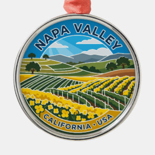 Mosterd Bloemen in Napa Valley USA Metalen Ornament