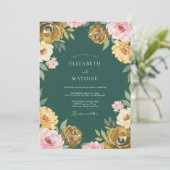 Mosterd Blush Geschilderde Trouw Kaart (Staand voorkant)