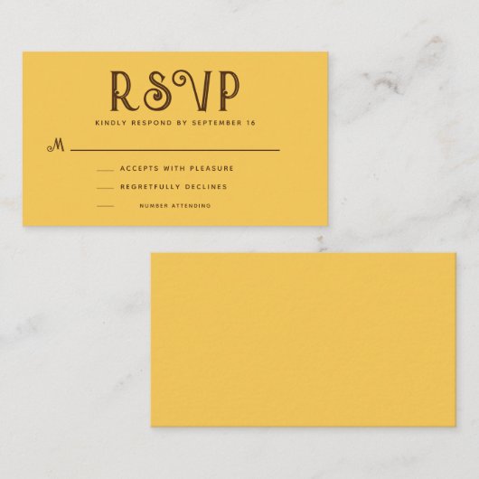 Mosterd  Boho RSVP Informatiekaartje (Voorkant / Achterkant)