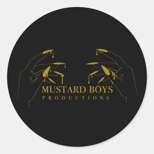 Mosterd Boys Productie ronde sticker (Voorkant)