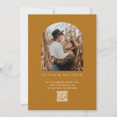 Mosterd Brown Arch Fall Wedding. Herfstfoto + QR Kaart (Achterkant)