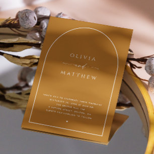 Mosterd Brown Arch Fall Wedding. Herfstfoto + QR Kaart