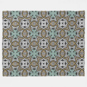 Mosterd Bruin Blauwgroen Groen Grijs Zwart Tribe A Fleece Deken (Voorkant (Horizontaal))