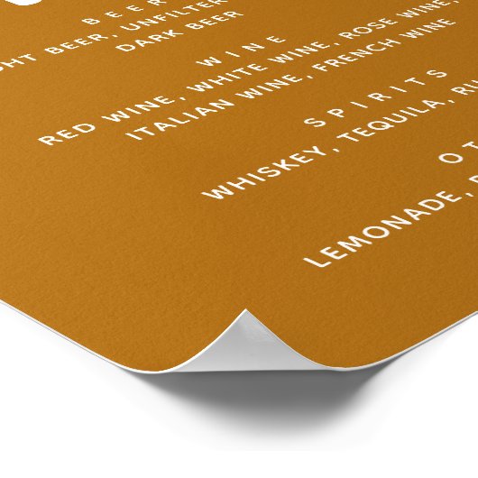 Mosterd Bruin Wedding Bar Sign | Drunk In Love Poster (Hoek)