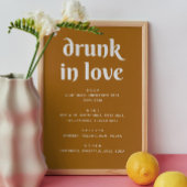 Mosterd Bruin Wedding Bar Sign | Drunk In Love Poster