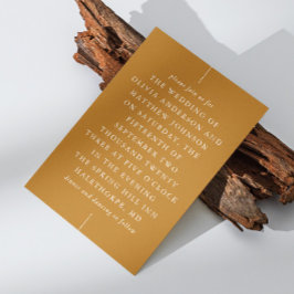 Mosterd Bruine Herfst Bruiloft | Moderne Typografi Kaart