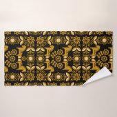 Mosterd Dala Zweeds Paard Print Badhanddoek (Badhanddoek)