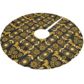 Mosterd Dala Zweeds Paard Print Kerstboom Rok (Gekanteld)