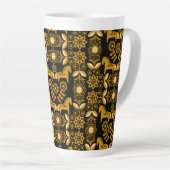 Mosterd Dala Zweeds Paard Print Latte Mok (Rechterhoek)