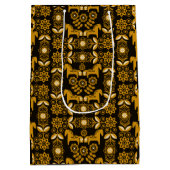 Mosterd Dala Zweeds Paard Print Medium Cadeauzakje (Achterkant)