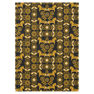 Mosterd Dala Zweeds Paard Print Tafelkleed