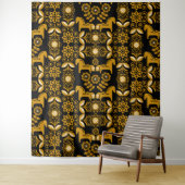 Mosterd Dala Zweeds Paard Print Wandkleed (In situ)