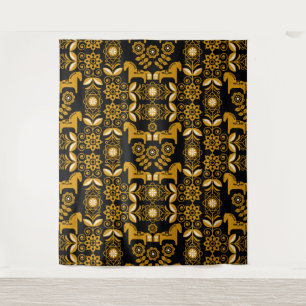 Mosterd Dala Zweeds Paard Print Wandkleed