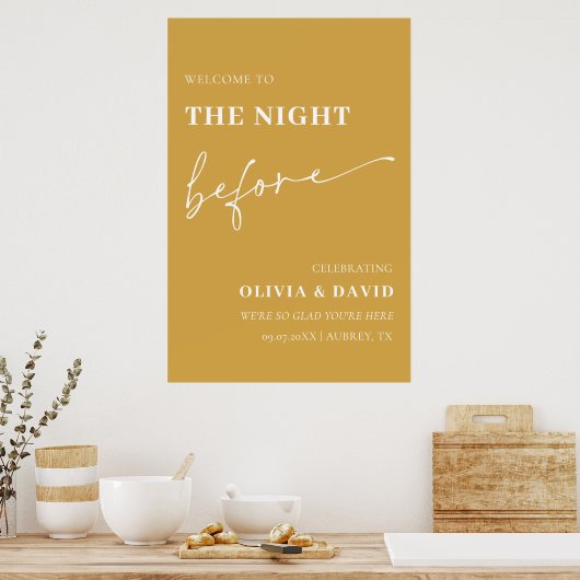 Mosterd de avond voor de repetitie welkomstbord poster (Keuken)