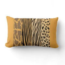 Mosterd Dierlijk Gedrukt Zebra Striped Pillow