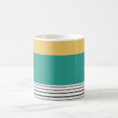 Mosterd en blauwgroen patroon koffiemok (Center)