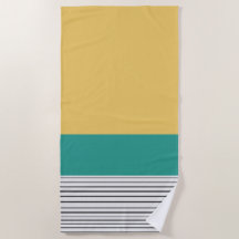 Mosterd en blauwgroen patroon