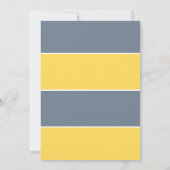 Mosterd en grijze kleurblok met leisteen Sla de da Save The Date (Achterkant)