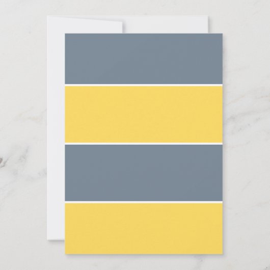 Mosterd en grijze kleurblok met leisteen Sla de da Save The Date (Achterkant)