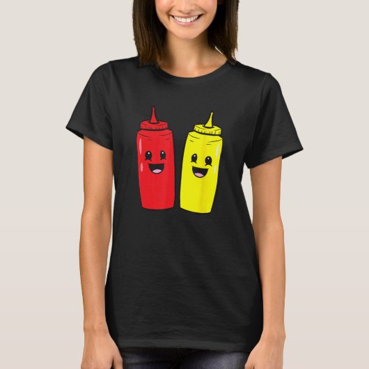Mosterd en ketchup eten zijn dol op ketchup en mus t-shirt (Voorkant)